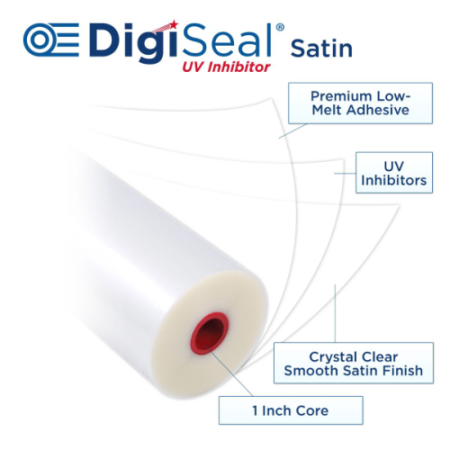 Low Melt School and Library UV Laminating Film, DigiSeal Clear Satin 3 mil Roll
